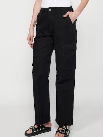 KOROSHI tavaline Klapptaskutega teksapüksid, värv must: eest vaates
