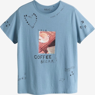 Marškinėliai 'Coffee' iš Next, spalva – dangaus žydra, Prekių apžvalga