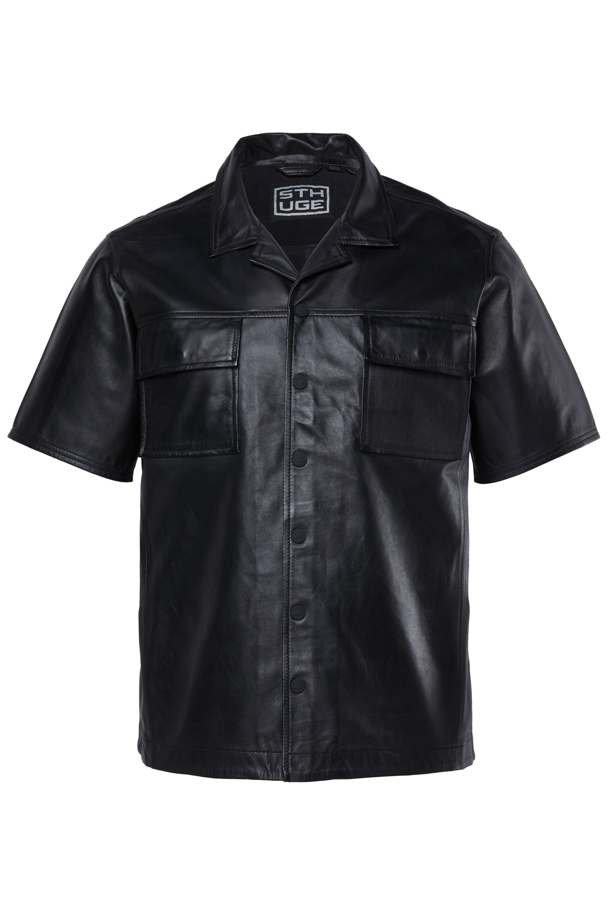 STHUGE Regular Fit Hemd in Schwarz: Vorderseite