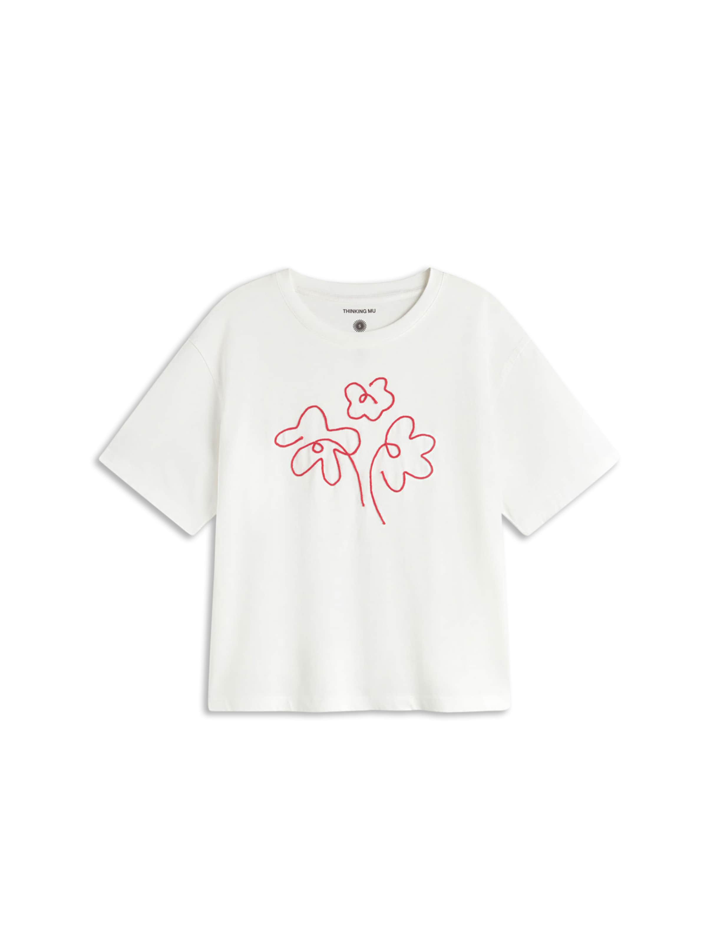 Thinking MU Tričko 'Lucia' - krémová / červená, Produkt