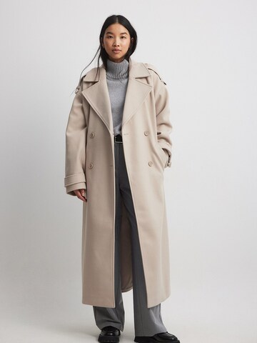 NA-KD Between-Seasons Coat in Beige: front