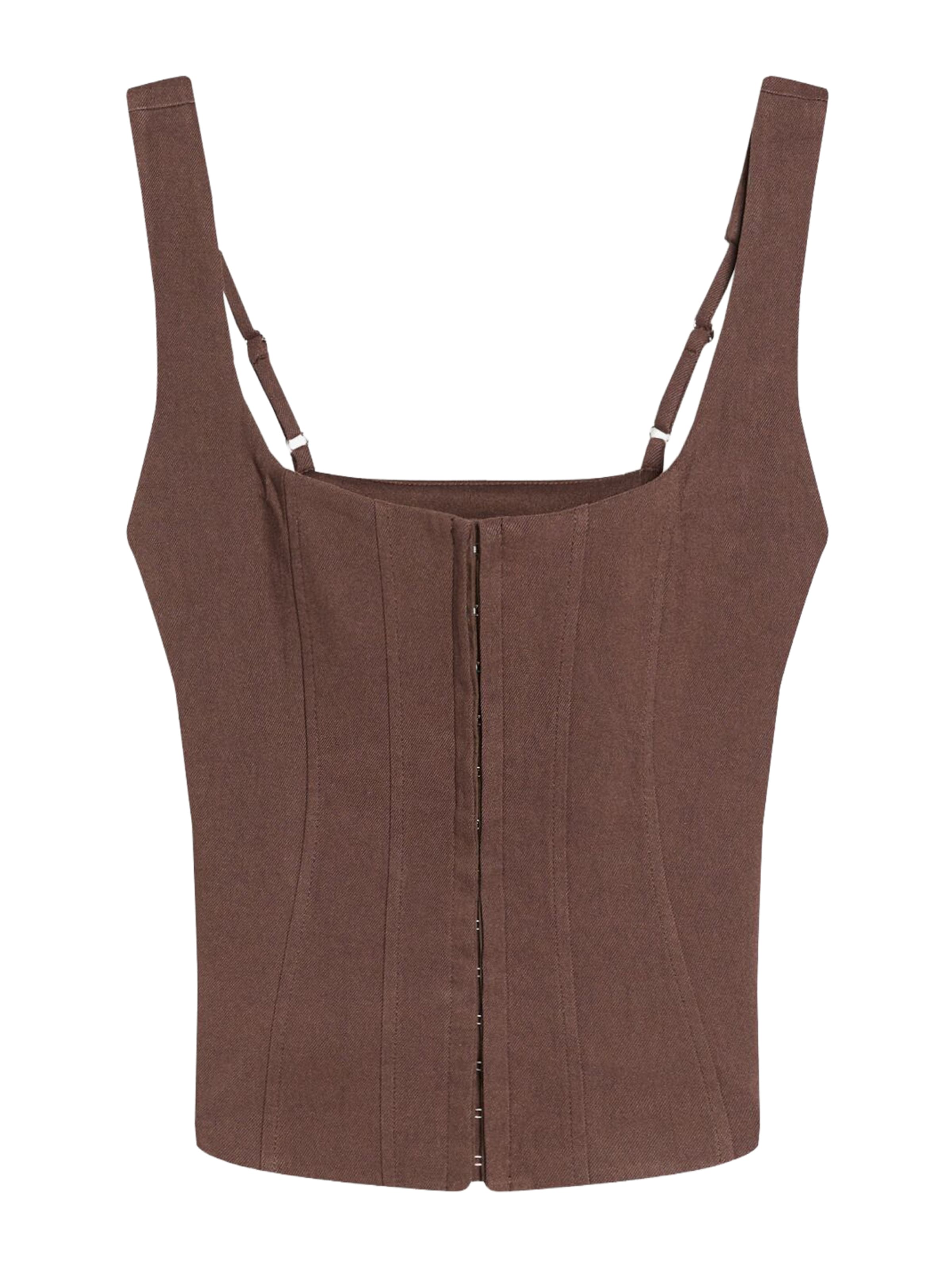 Bershka Топ в кафяво: отпред