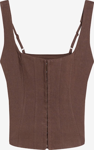 Bershka Топ в кафяво: отпред
