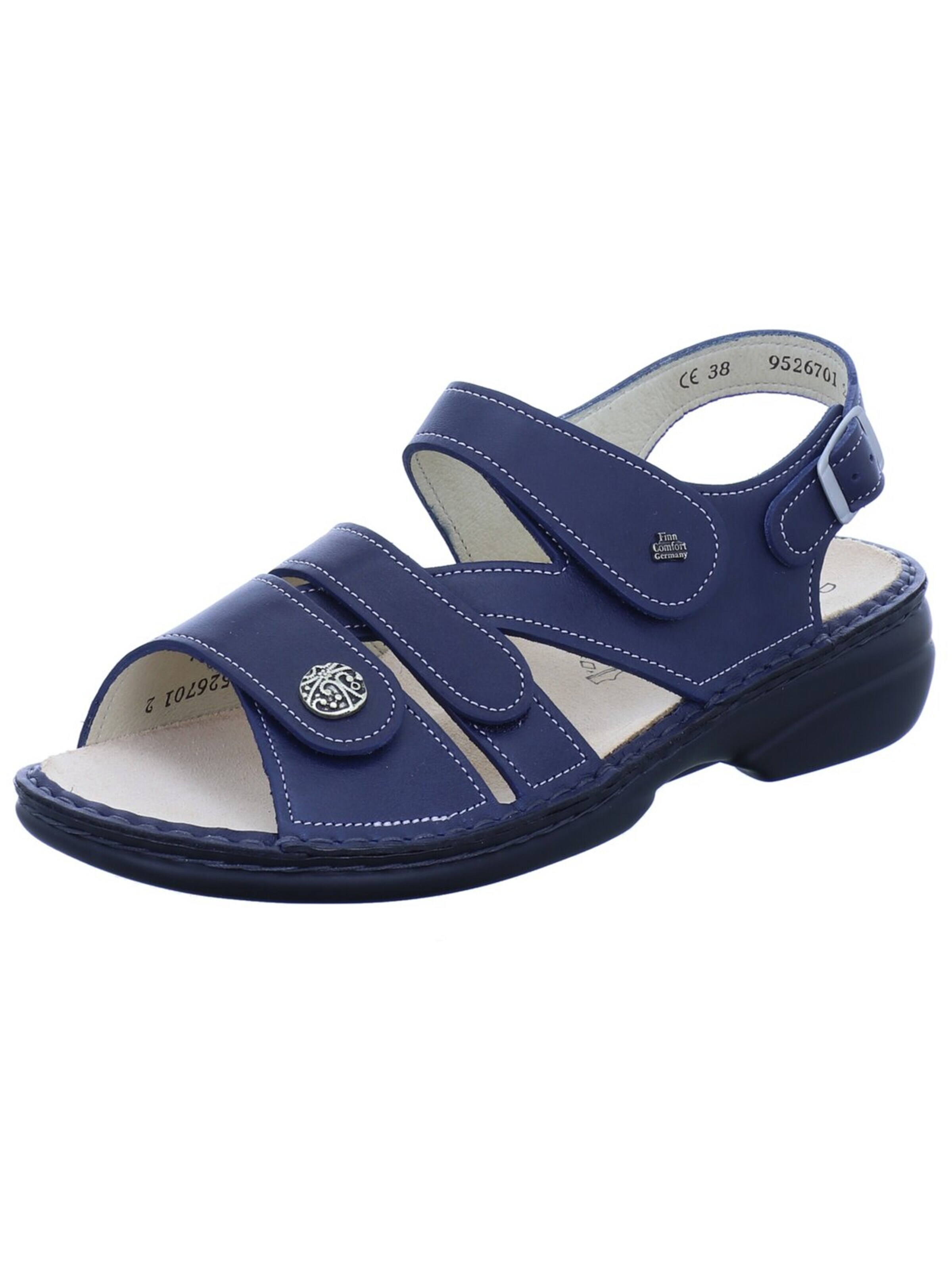Finn Comfort Sandal 'Sandale Damen 2562-604041 Echtleder in blau' i blå: framsida