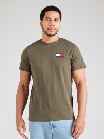 T-Shirt Tommy Jeans en vert : devant