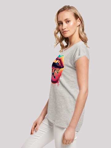 F4NT4STIC Shirt 'Drooling Lips' in Grey