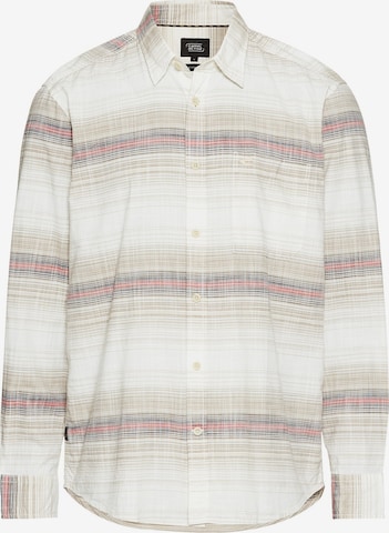 CAMEL ACTIVE Regular Fit Gestreiftes Hemd aus reiner Baumwolle in Beige: Vorderseite