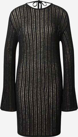 LeGer by Lena GerckePletena haljina 'Lumi' - crna boja: prednji dio