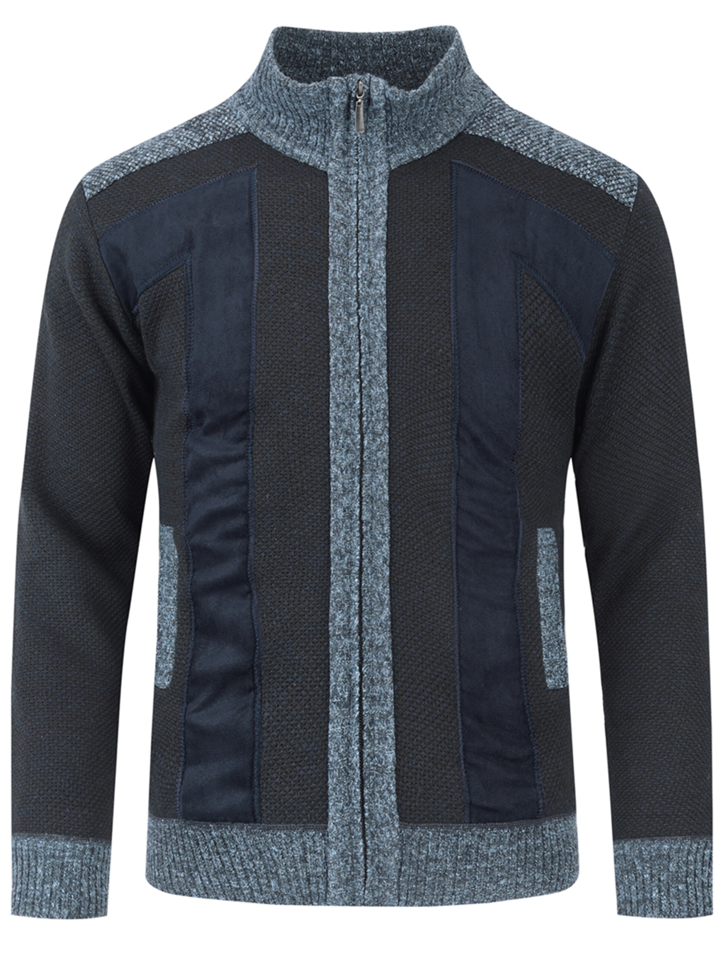 ALLTHEMEN Strickjacke 'Maschenspiel'‌‌‌‌‌‌‌‌ in Blau: Vorderseite