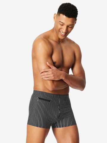 SCHIESSER Zwemshorts ' Ocean Swim ' in Zwart