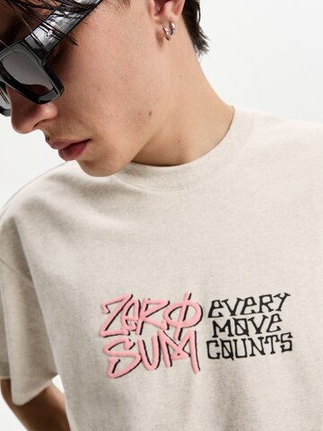 Bershka T-Shirt 'CHESS' in Grau