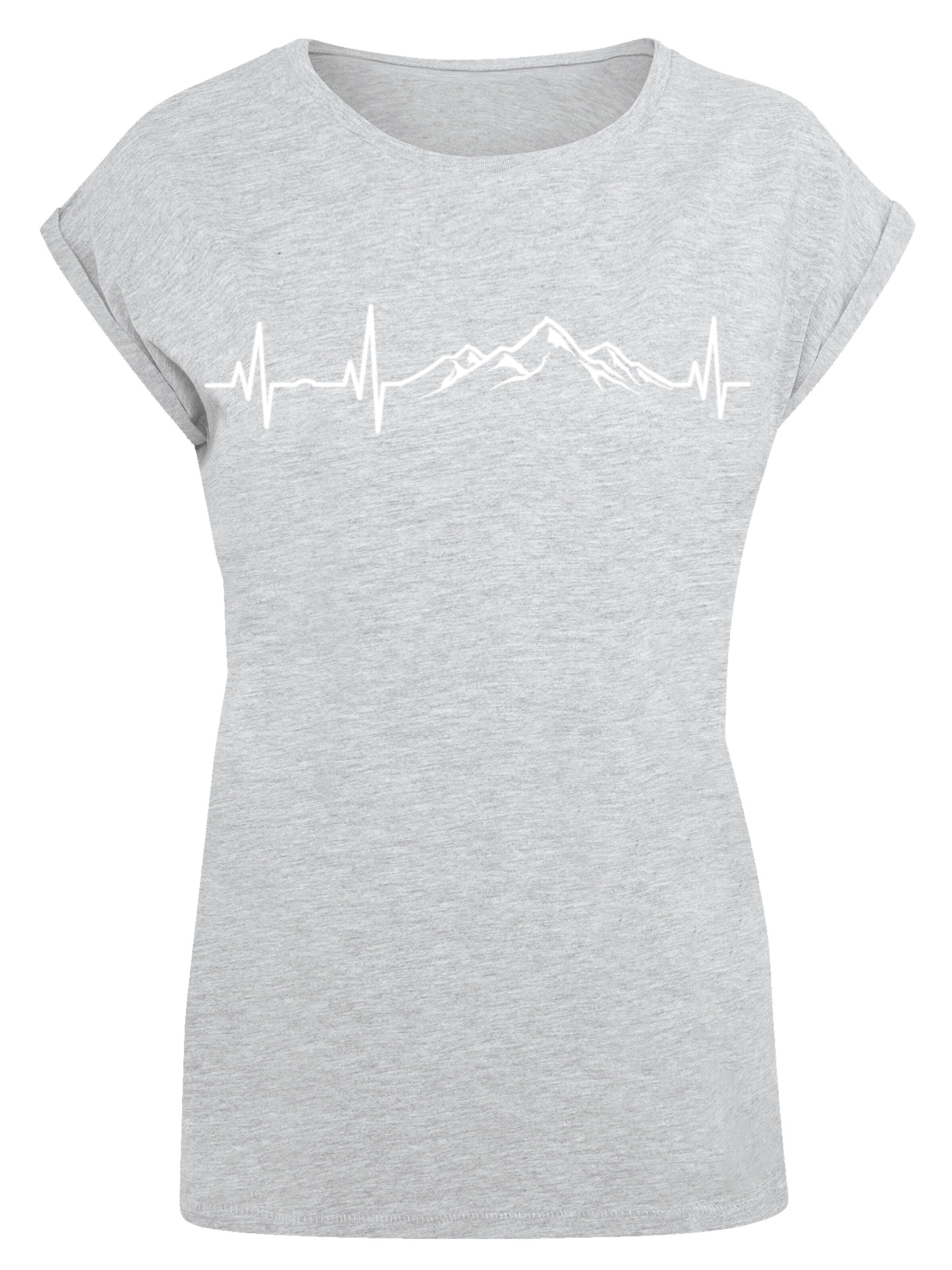 T-shirt 'Mountain Heartbeat' F4NT4STIC en gris : devant