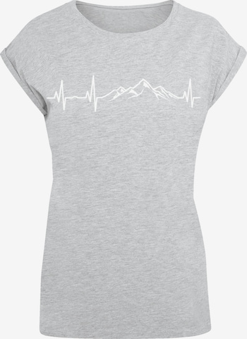 F4NT4STIC T-Shirt 'Mountain Heartbeat' in Grau: Vorderseite