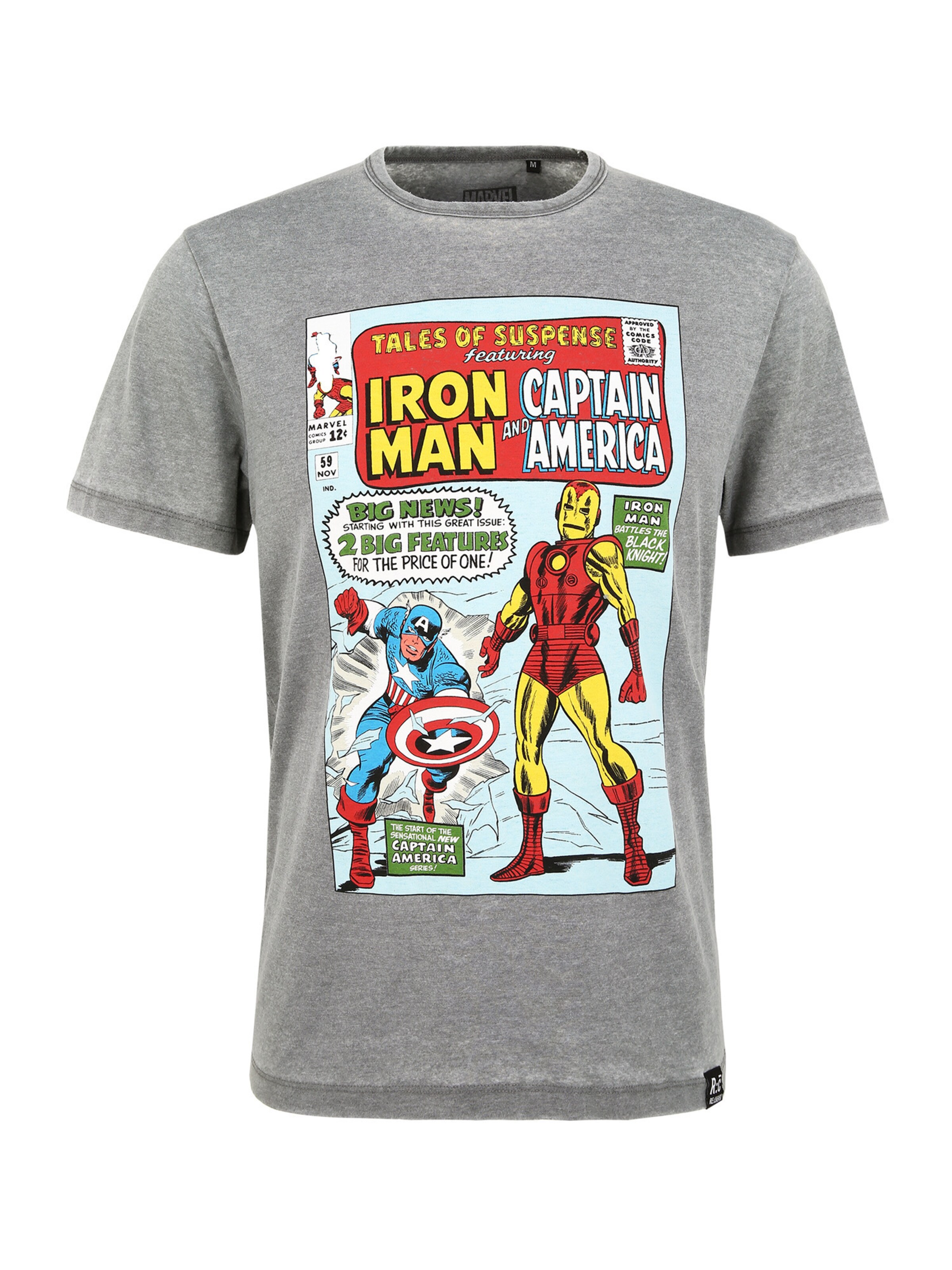 Recovered Shirt 'Marvel Tales Of Suspense' in Grijs: voorkant
