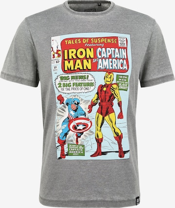 Recovered Shirt 'Marvel' in Grey: front