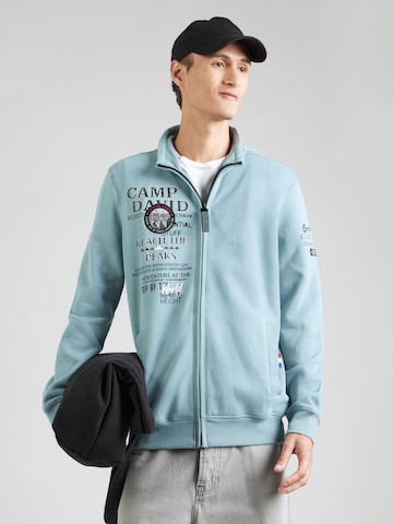 CAMP DAVID Zip-Up Hoodie in Blue: front