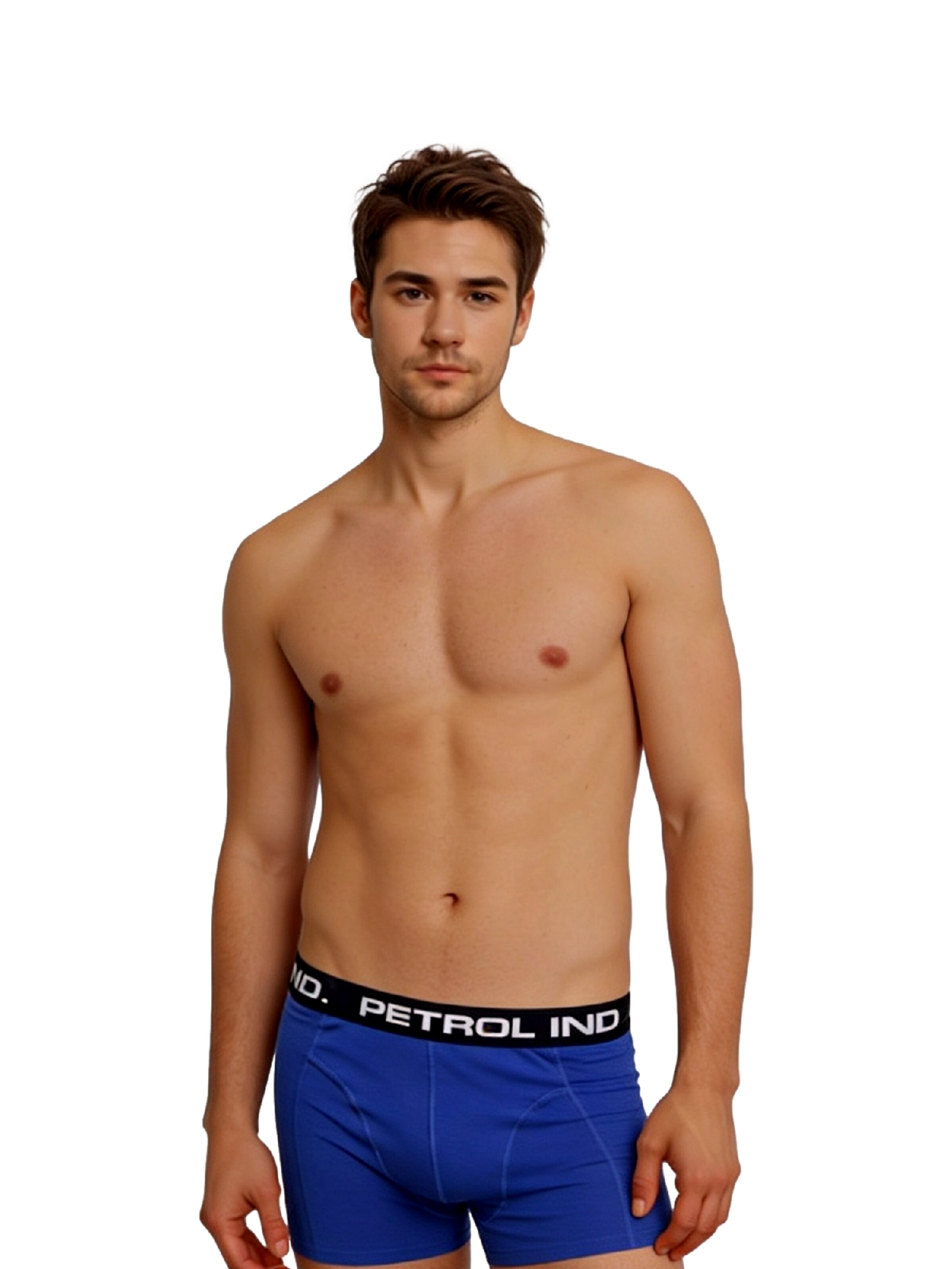 Petrol Industries - Calzoncillo boxer en azul: frente