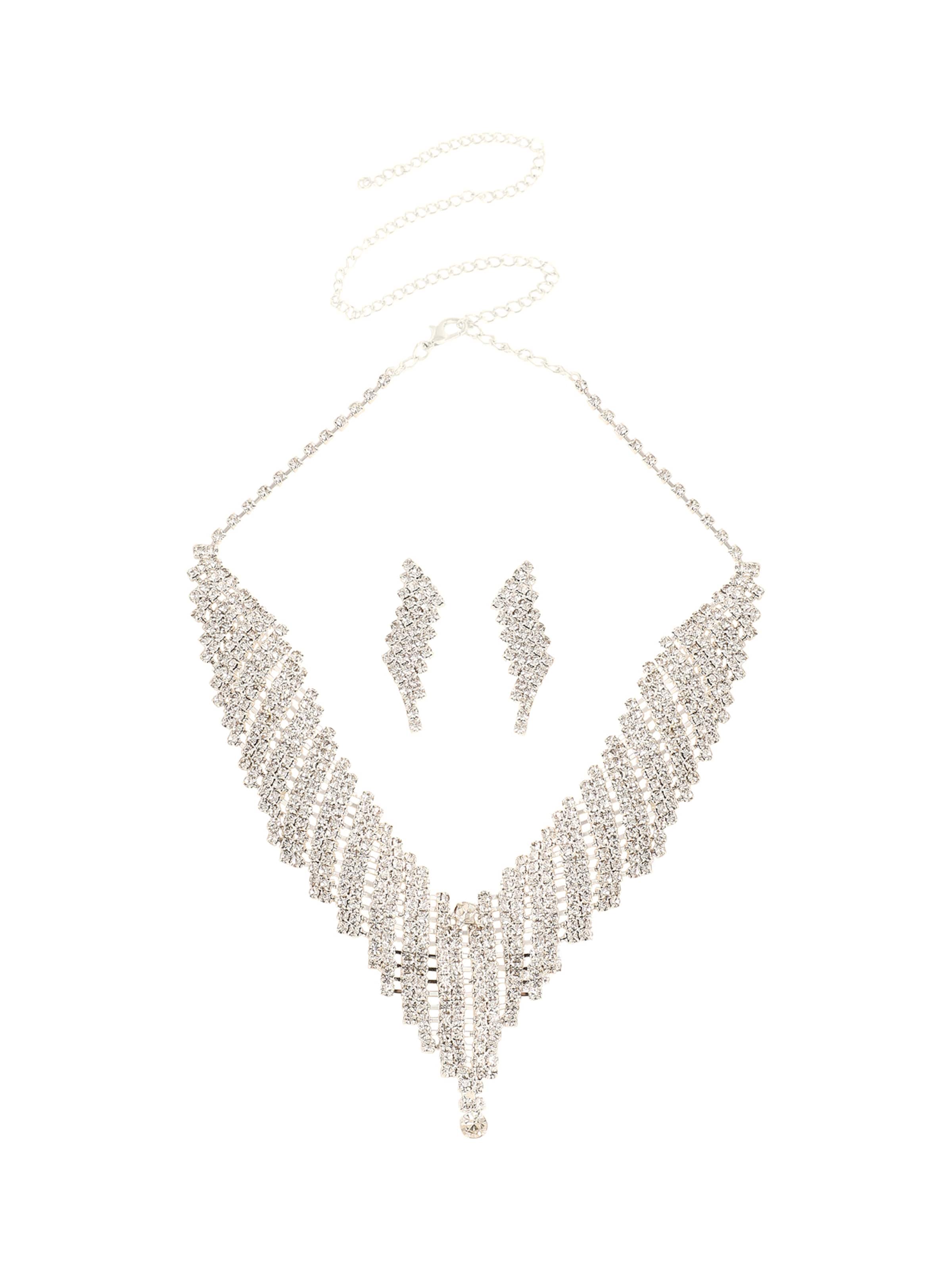 SOHI Ékszer szett ' Sirish ' - ezüst: elől