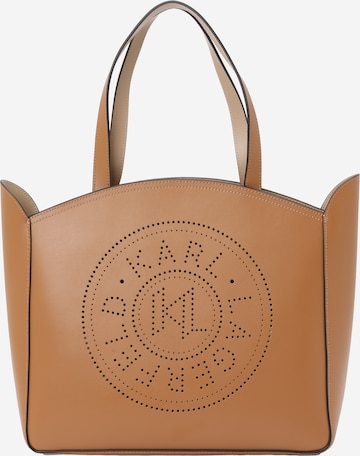 Cabas 'Essentials' Karl Lagerfeld en marron : devant