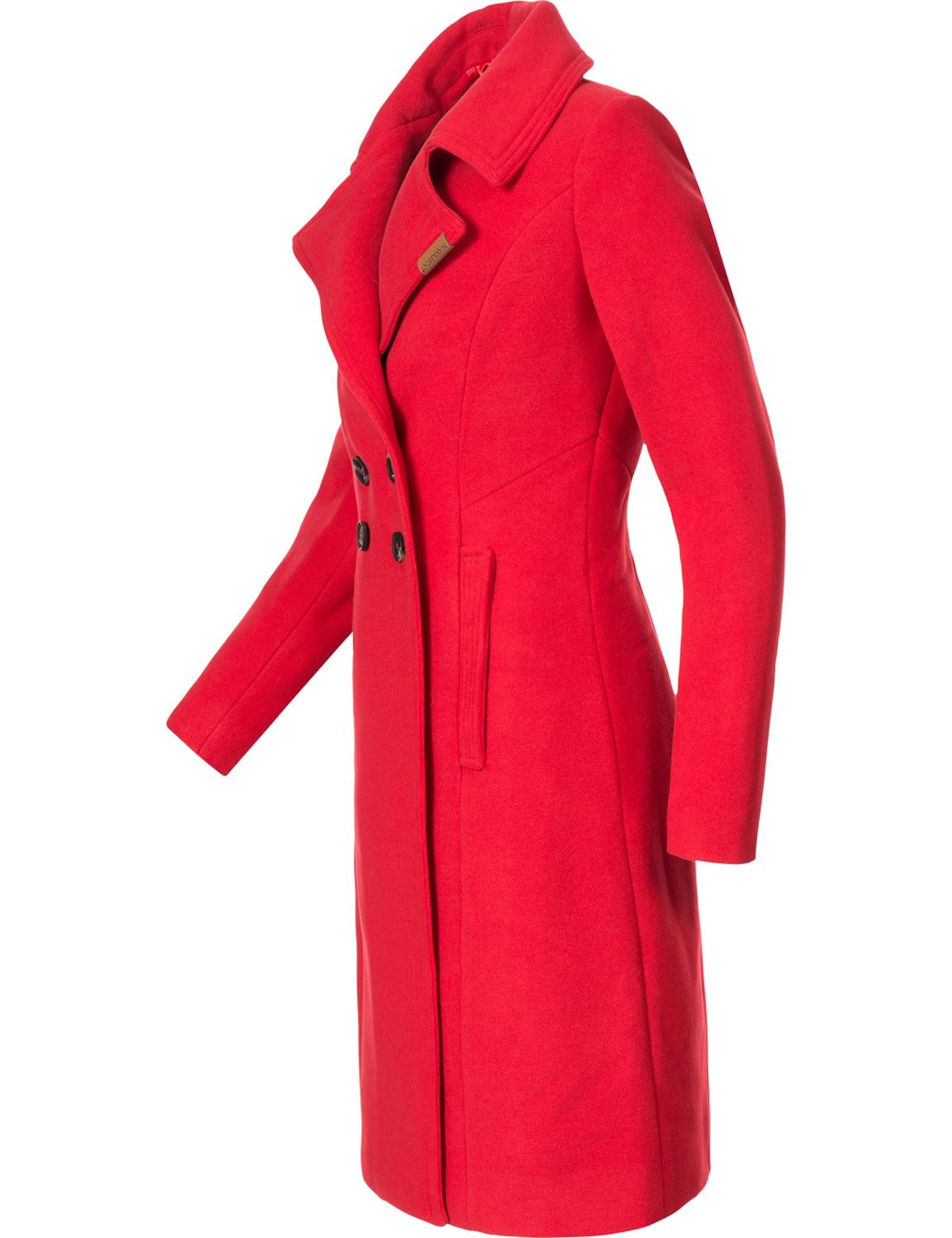 NAVAHOO Mantel 'Wooly' in Rot