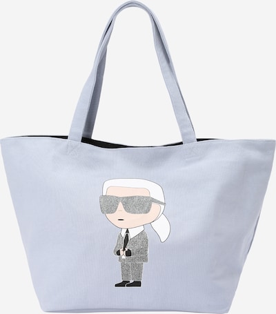 Karl Lagerfeld Shoppingväska 'Ikonik 2.0' i pastellblå / grå / svart / vit, Produktvy