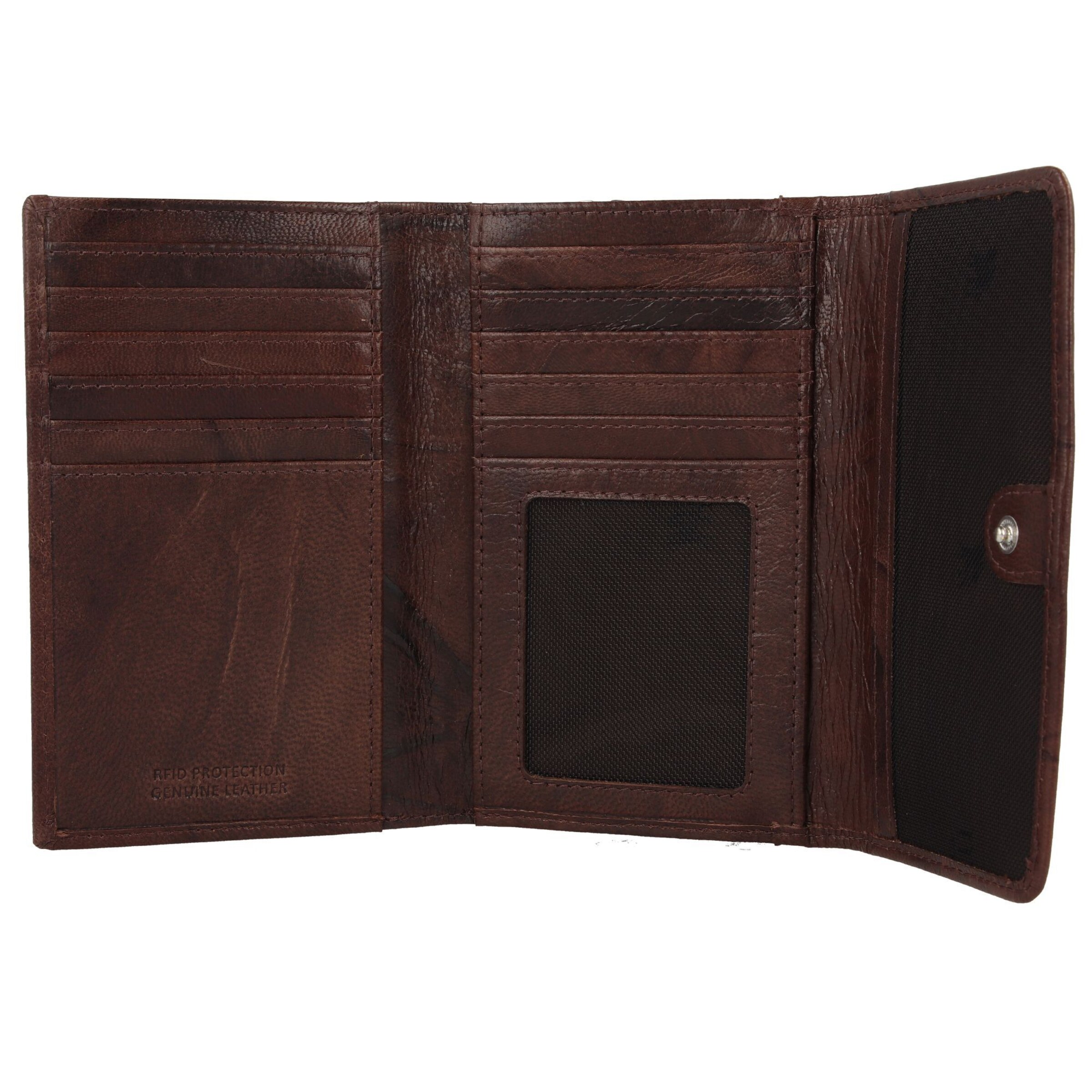 Portamonete 'Donna Aurona' di mano in marrone