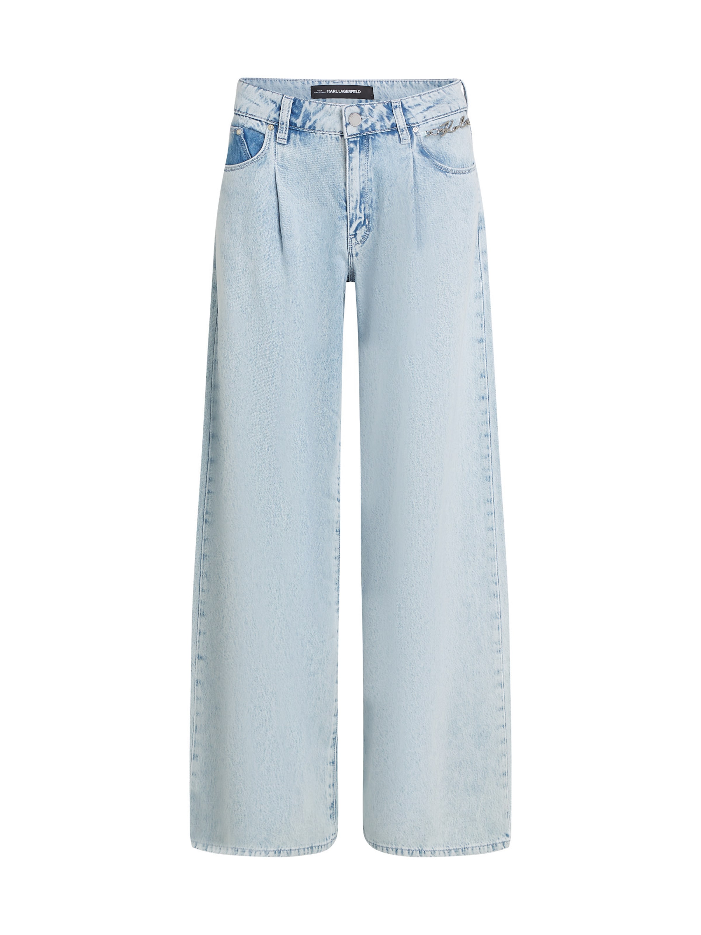 Karl Lagerfeld Широкий Джинсы с плиссировкой в Синий: спереди