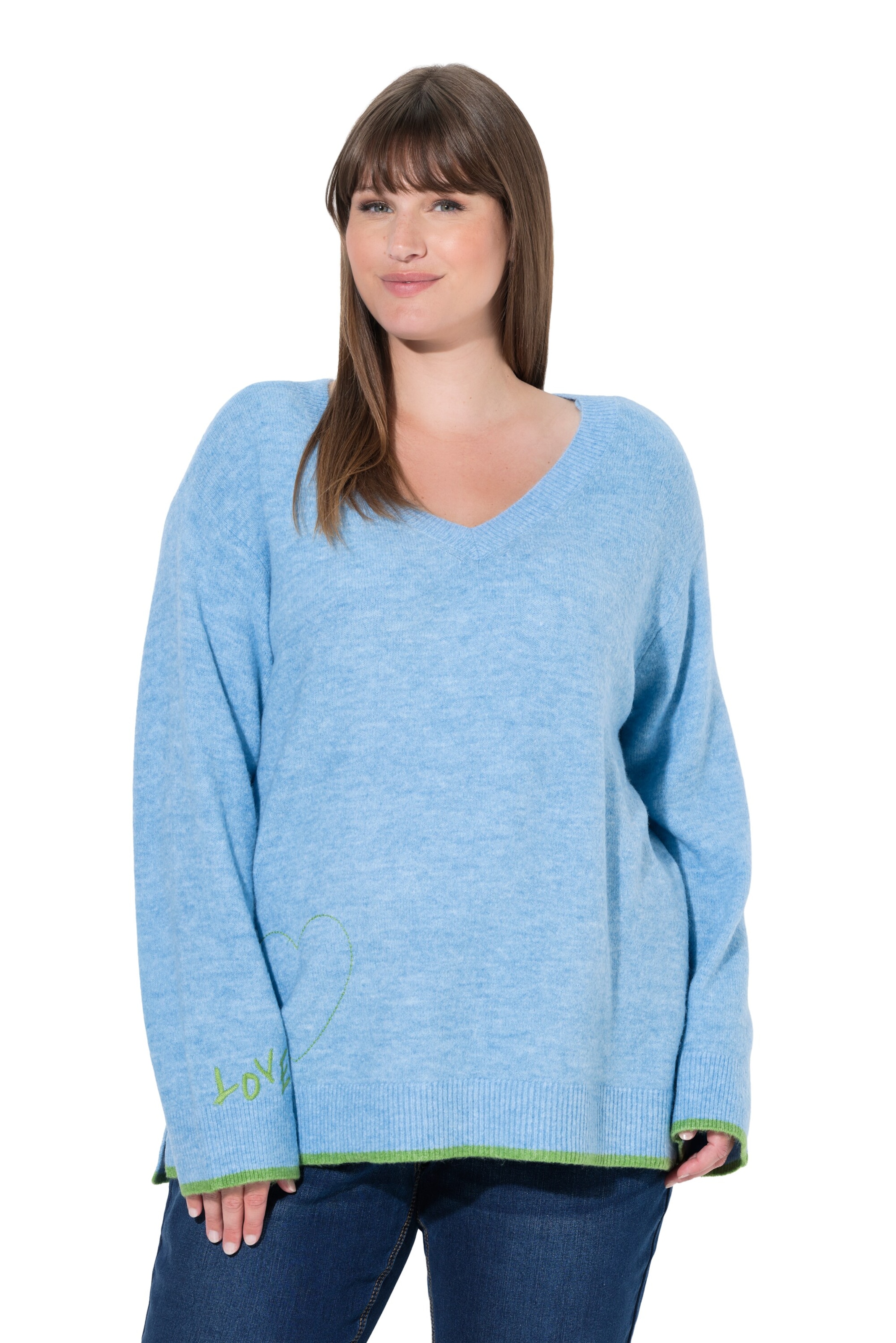 Ulla Popken Trui in Blauw: voorkant