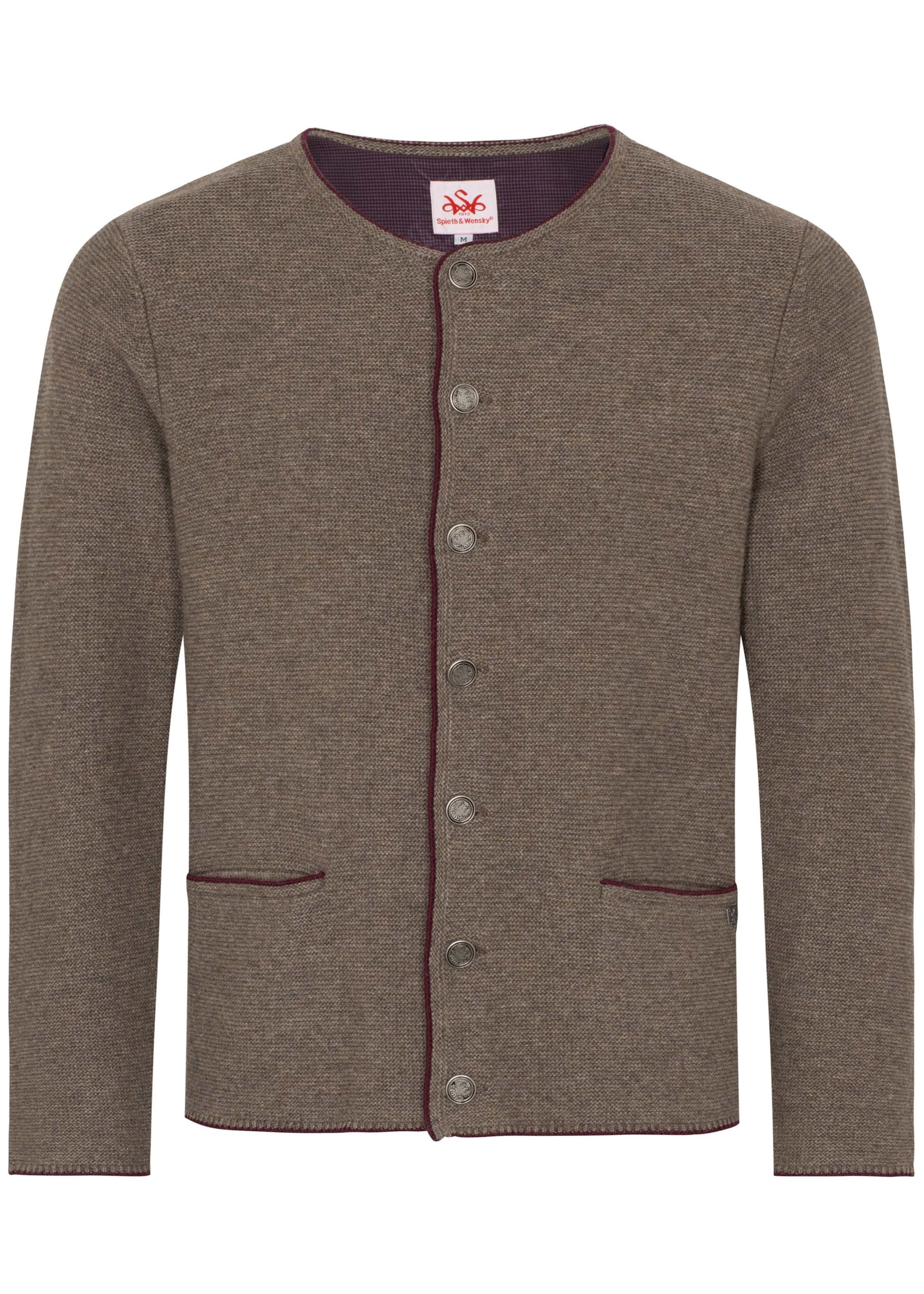 SPIETH & WENSKY Strickjacke 'Pocking' in Braun: Vorderseite