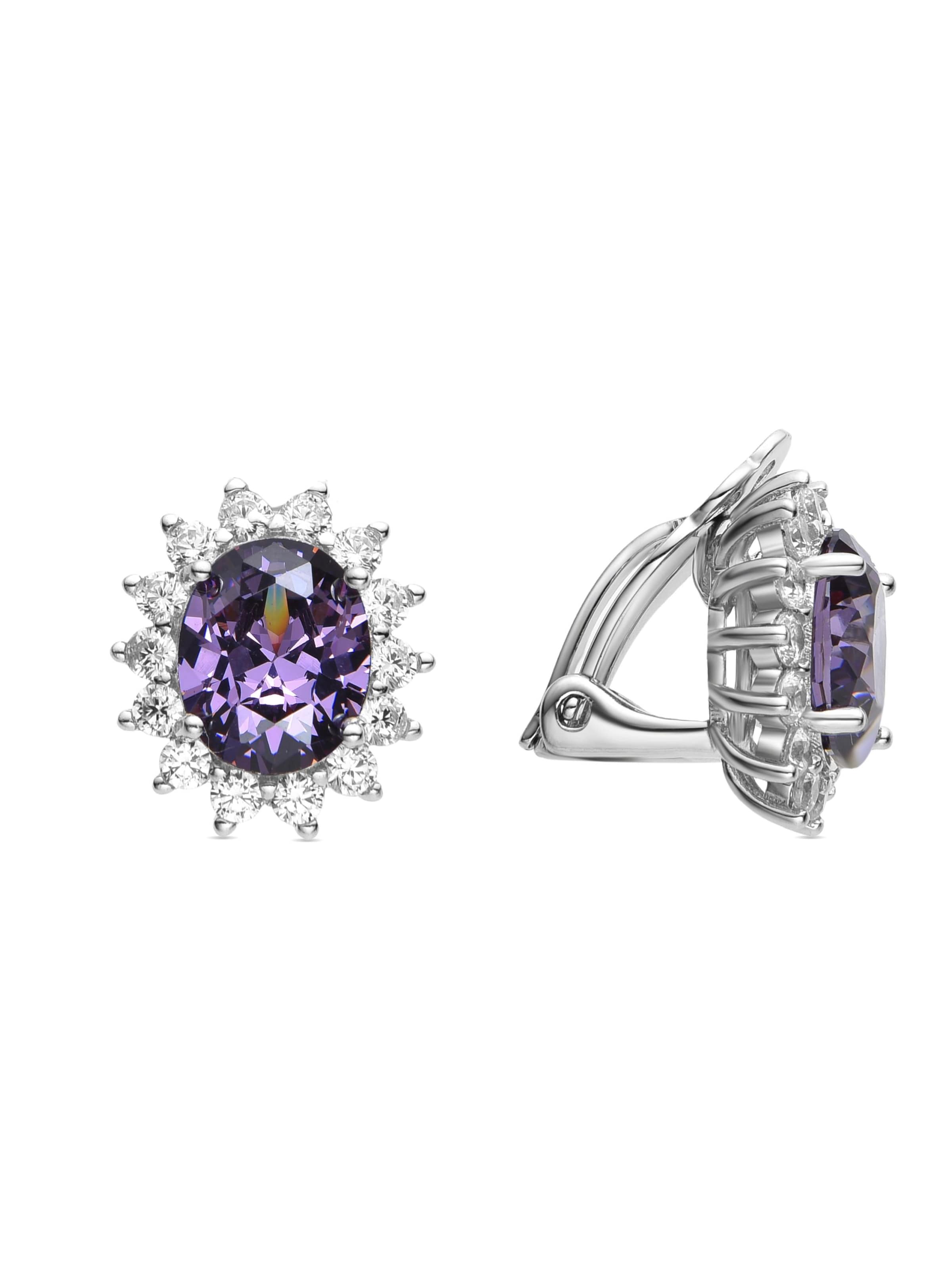 Luxenter Earrings 'Dinoc' in Purple: front