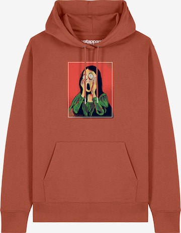 Watapparel Sweatshirt 'Mona Lisa Scream' in Bruin: voorkant