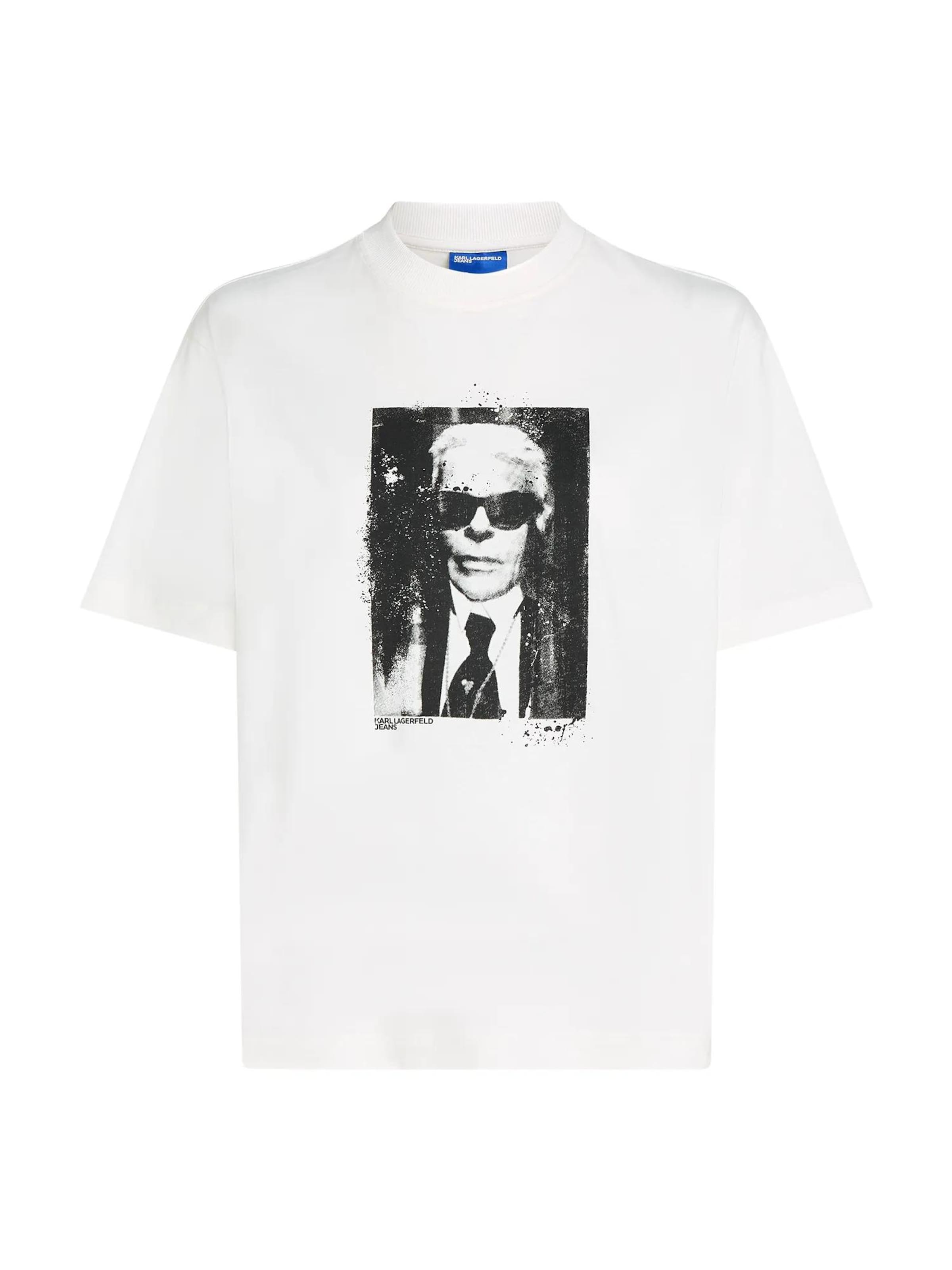 L dydžio Marškinėliai iš KARL LAGERFELD JEANS, spalva – pilka / juoda / balta, Prekių apžvalga