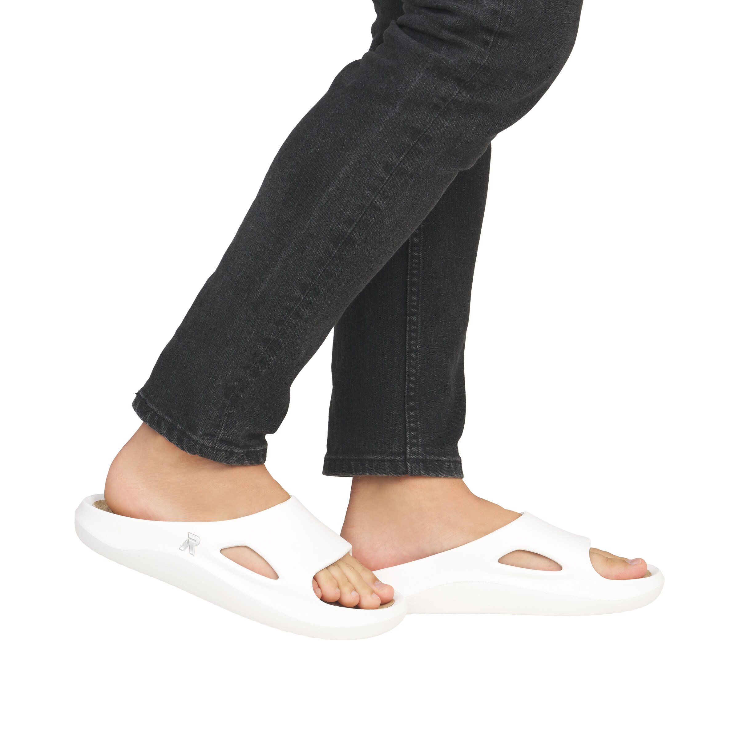 Mule Rieker Sport en blanc : devant