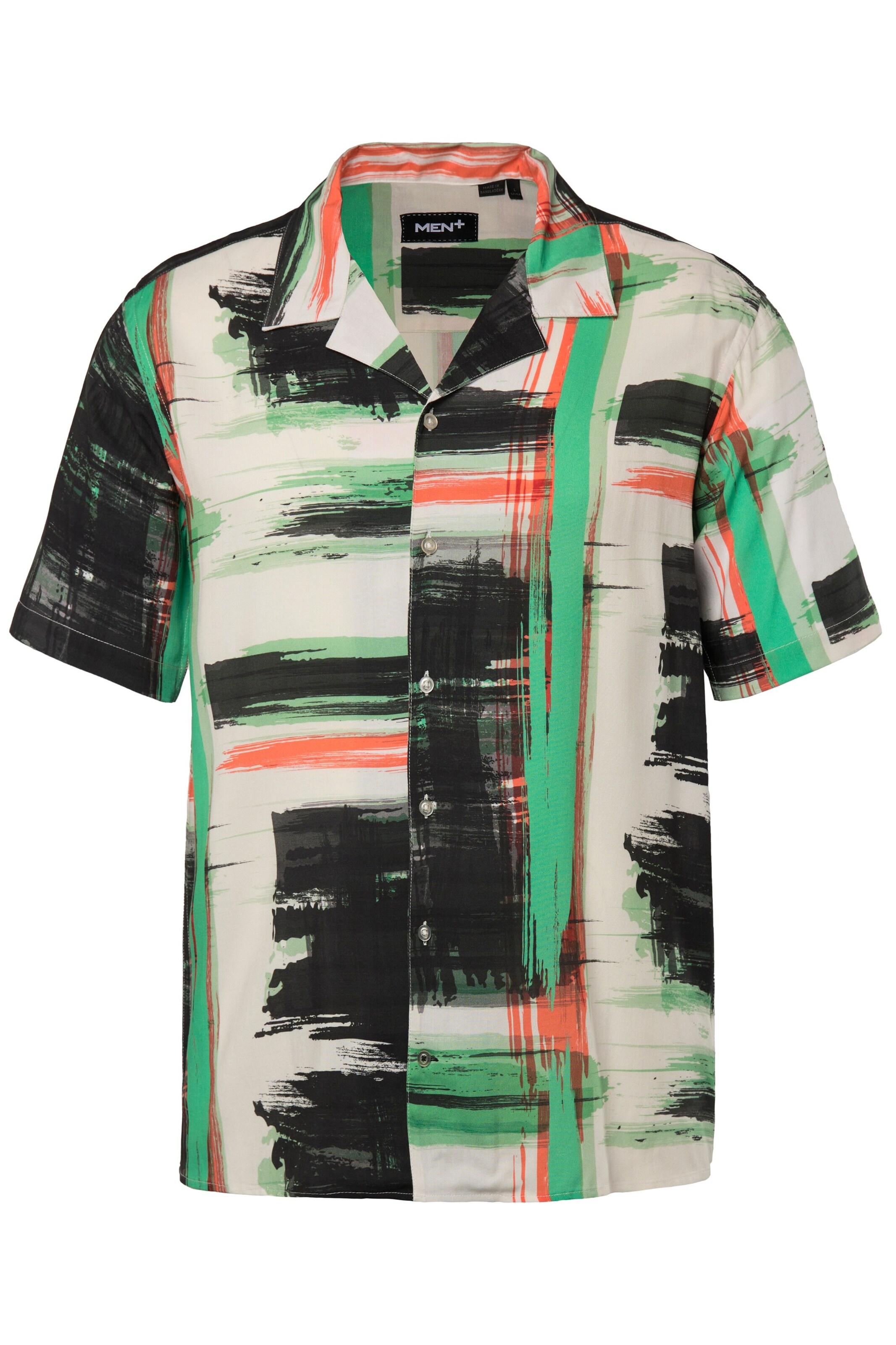 Men Plus Regular Fit Hemd in Schwarz: Vorderseite