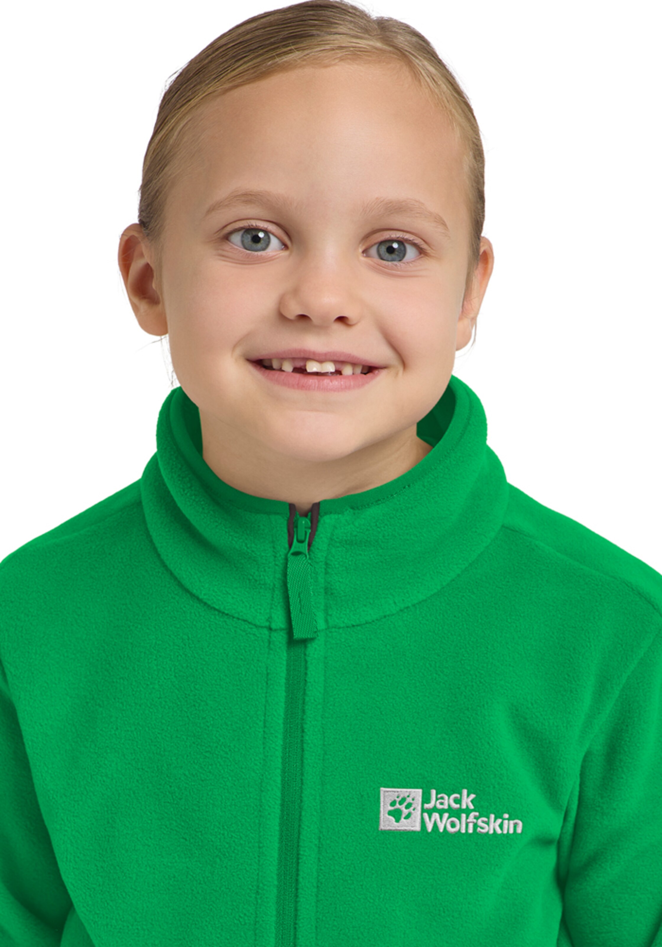 JACK WOLFSKIN Athletic Fleece Jacket 'Taunus' in Green
