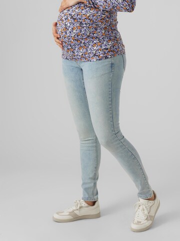 MAMALICIOUS Slimfit Jeans 'Ina' in Blauw: voorkant