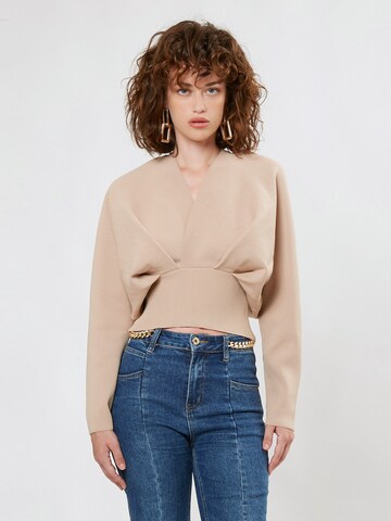 Influencer Pullover in Beige: predná strana