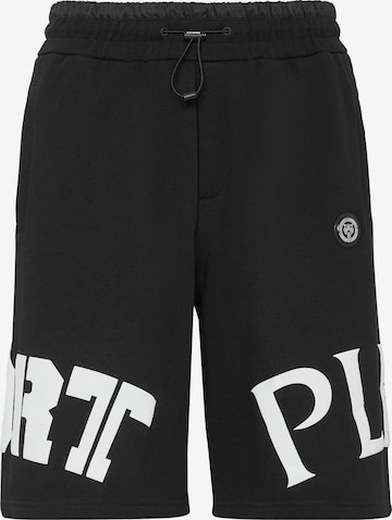 Plein Sport Regular Trousers in Black: front