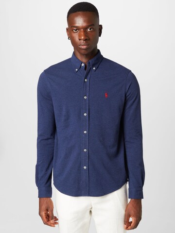 Coupe slim Chemise Polo Ralph Lauren en bleu : devant