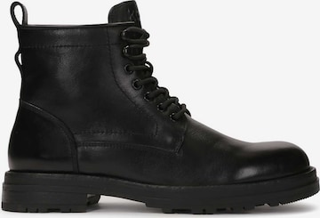 melns Kazar Klasiskie šņorzābaki: no priekšpuses