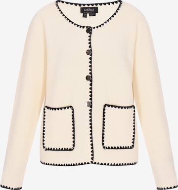 usha BLACK LABEL Gebreid vest in Beige: voorkant