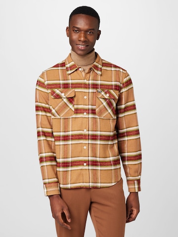 Brixton Regular fit Button Up Shirt 'BOWERY' in Brown: front