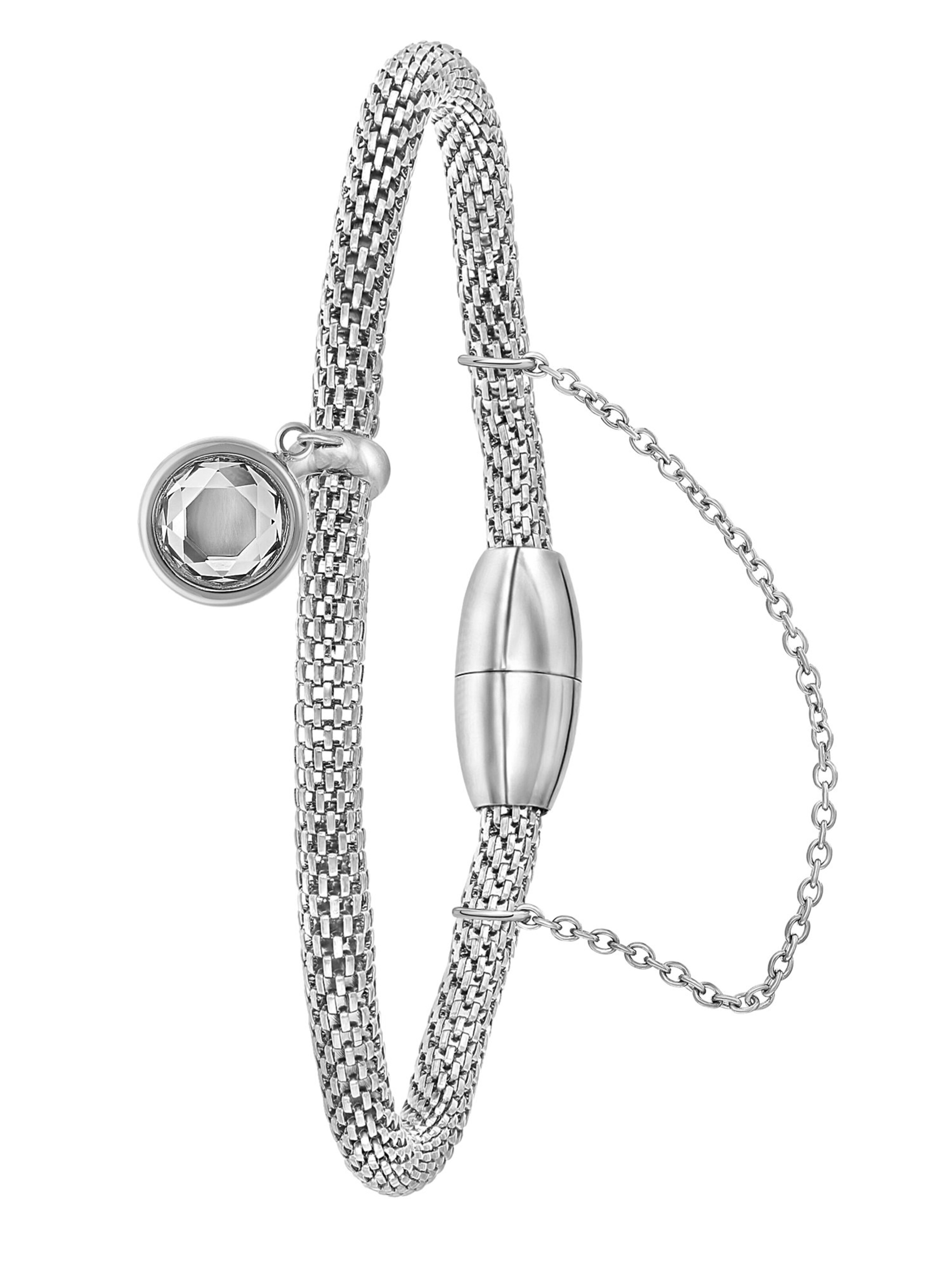 Lucardi Bracelet 'Mesh' en argent, Vue avec produit