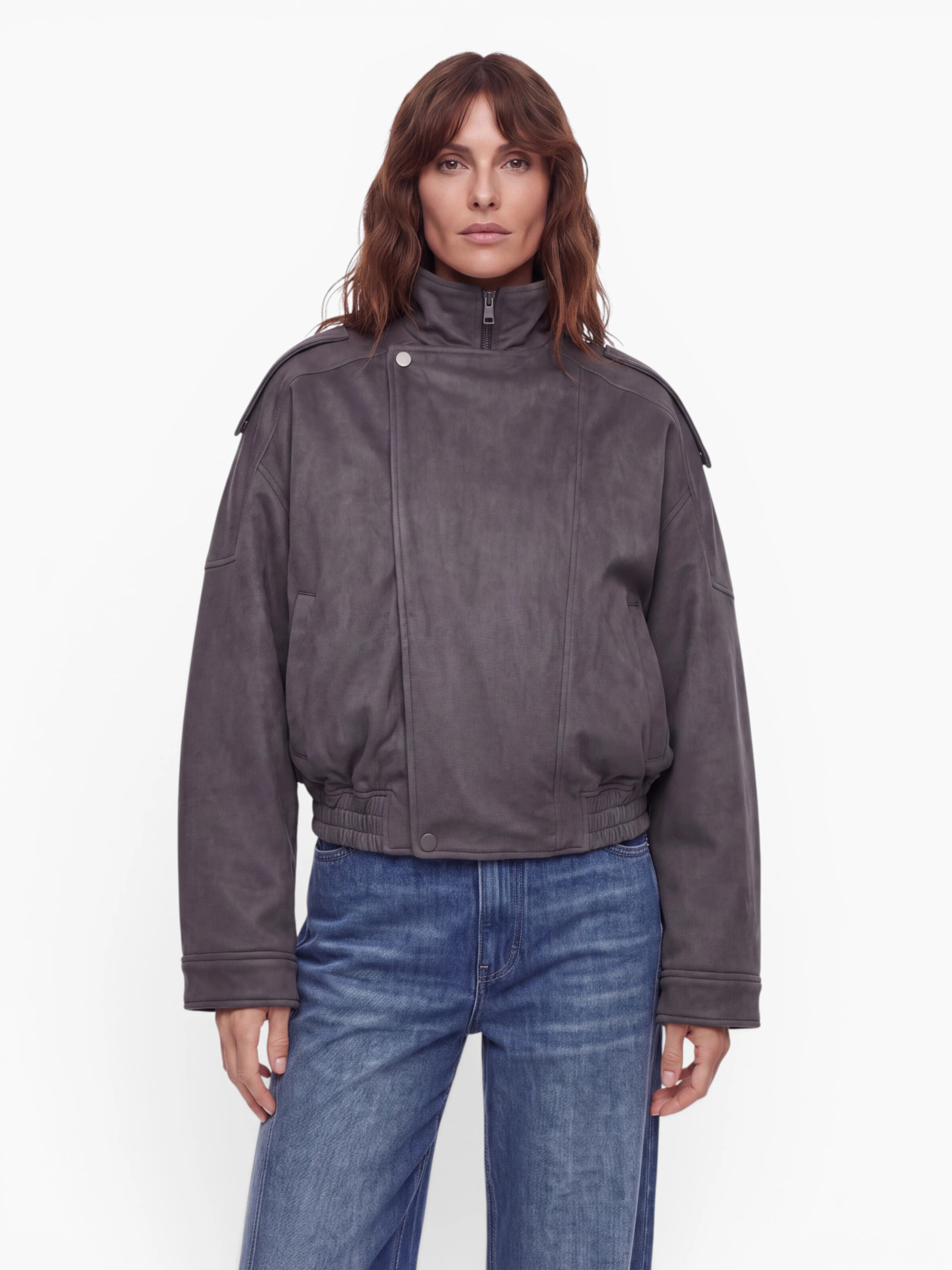 VERSTIQUE - Chaqueta de entretiempo en gris: frente