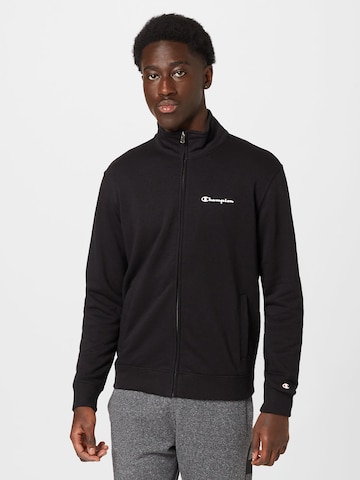 Champion Authentic Athletic Apparel Sweatjacke in Schwarz: predná strana