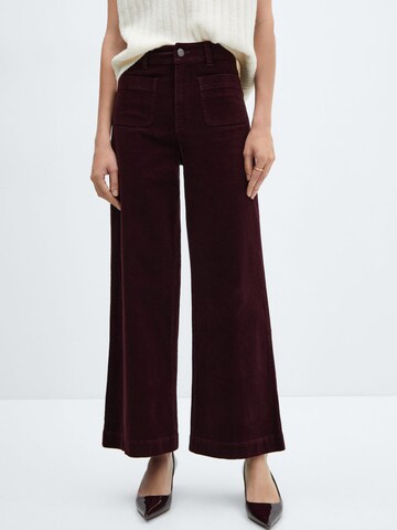 MANGO Wide leg Pants 'CATHERIP' in Red: front