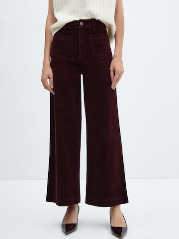 MANGO Wide leg Broek 'CATHERIP' in Rood: voorkant