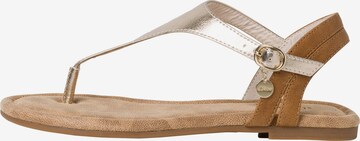 s.Oliver T-Bar Sandals in Gold