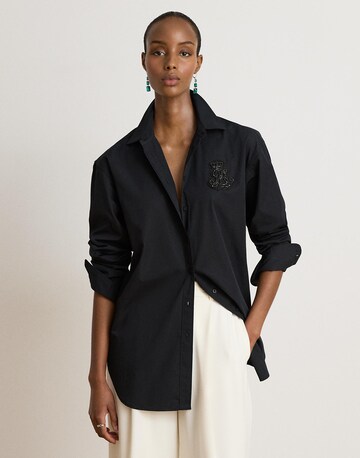 Lauren Ralph Lauren Petite Блуза в черно: отпред