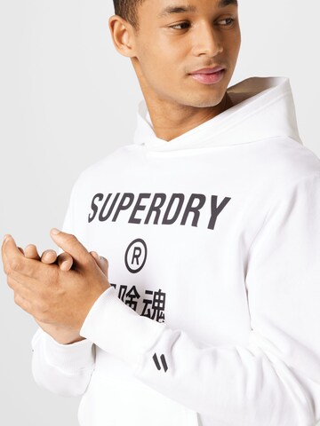 Sweat de sport Superdry en blanc